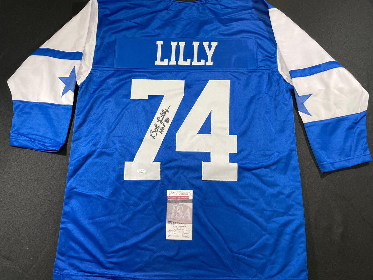 BOB LILLY DALLAS COWBOYS SIGNED Rookie Year JERSEY w/HOF80 TCU JSA