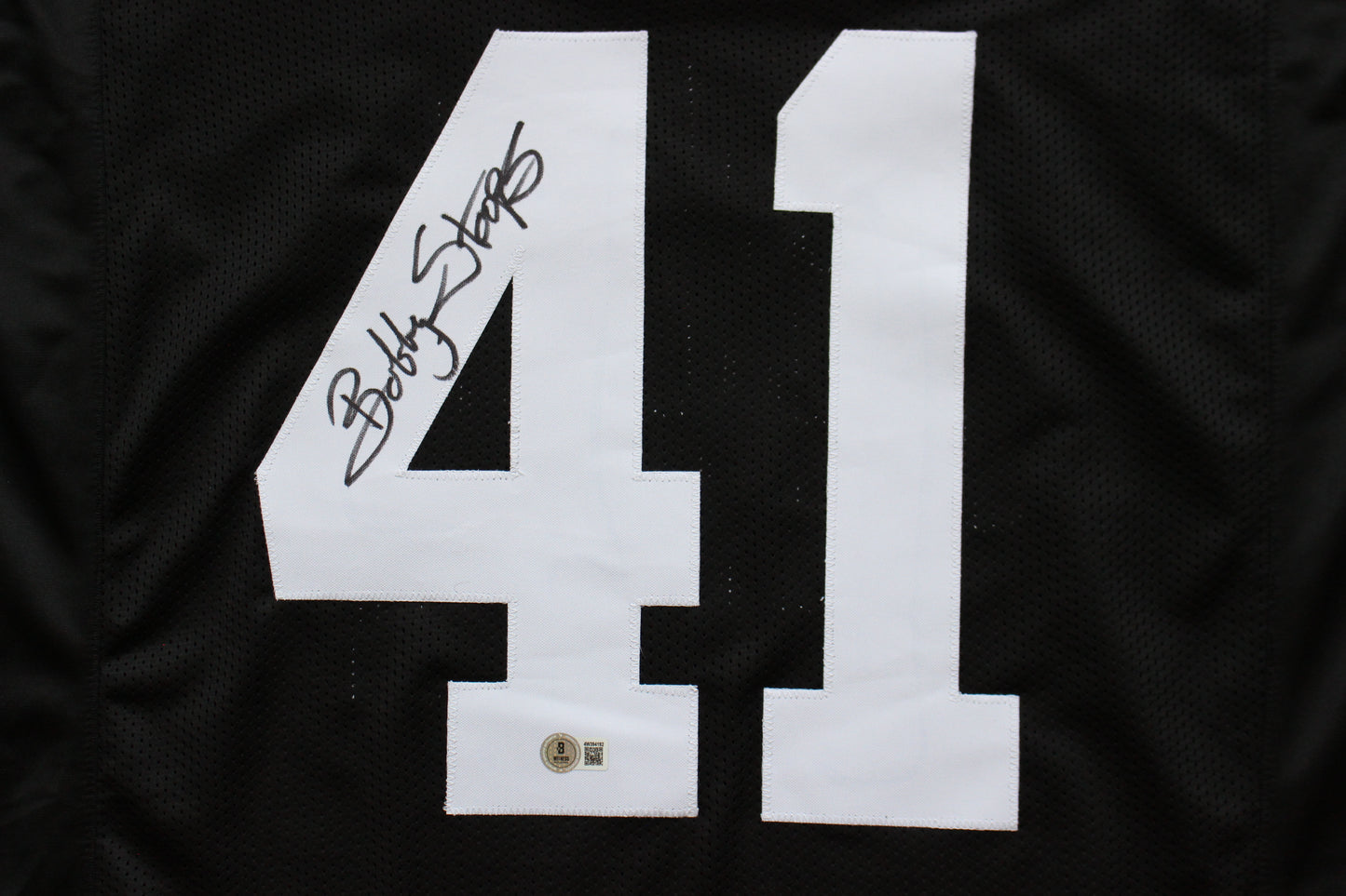 BOB BOBBY STOOPS IOWA HAWKEYES SIGNED FOOTBALL JERSEY OU Sooners BAS