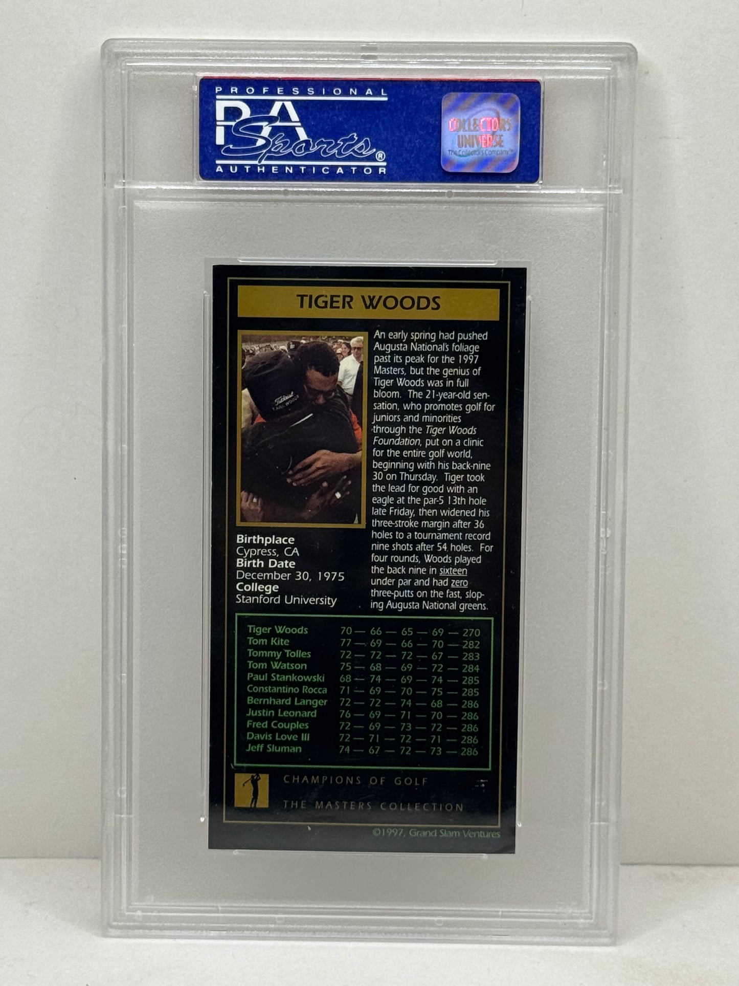 1998 Champions of Golf Tiger Woods The Master's Collection PSA 6