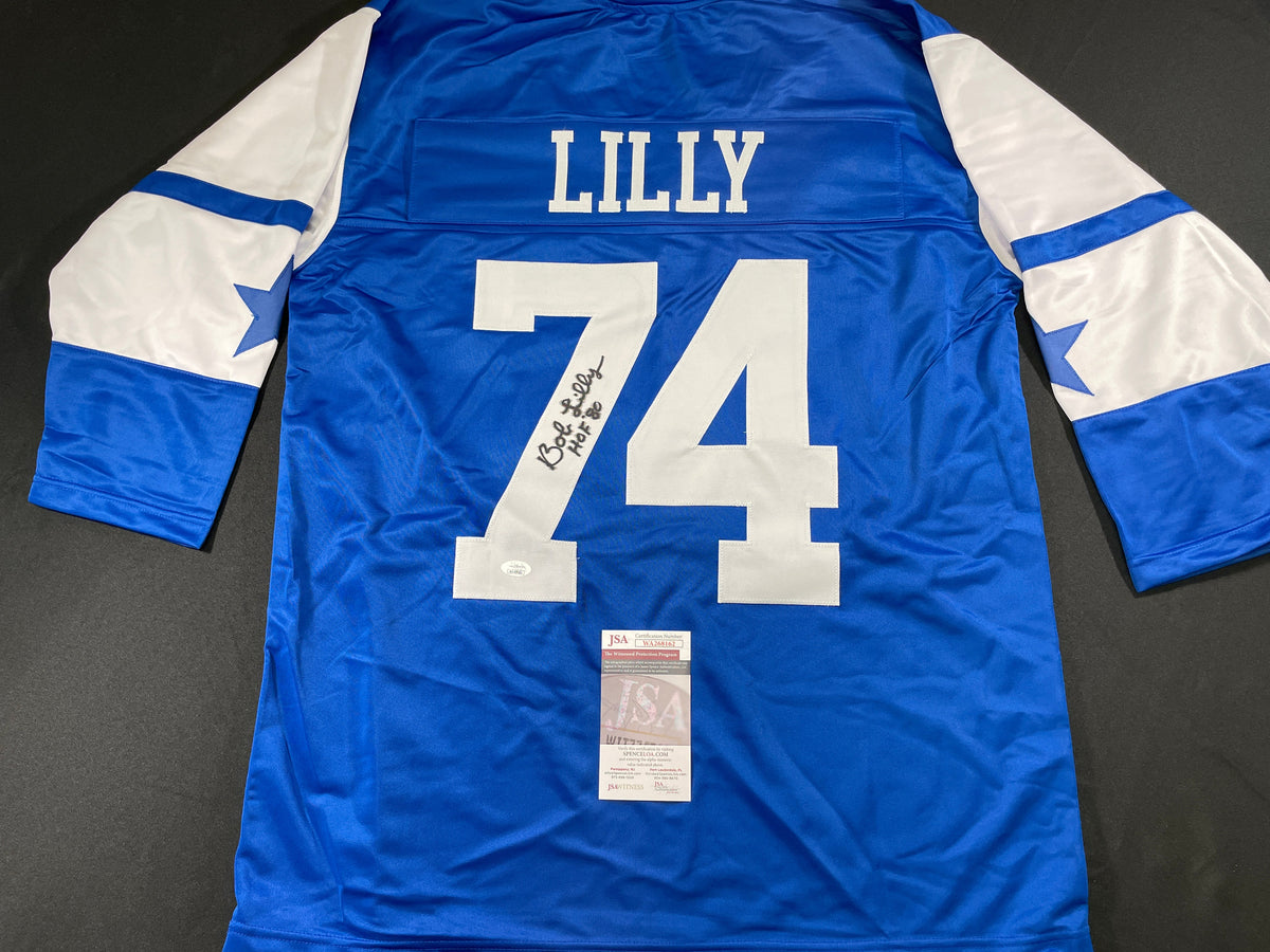 BOB LILLY DALLAS COWBOYS SIGNED Rookie Year JERSEY w/HOF80 TCU JSA