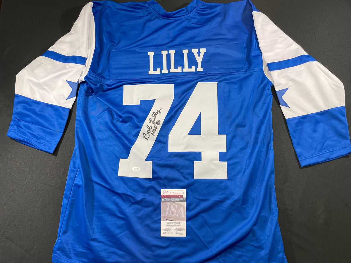 BOB LILLY DALLAS COWBOYS SIGNED Rookie Year JERSEY w/HOF80 TCU JSA