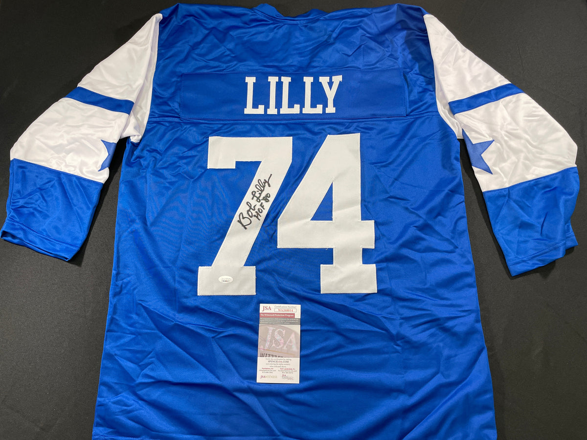BOB LILLY DALLAS COWBOYS SIGNED Rookie Year JERSEY w/HOF80 TCU JSA