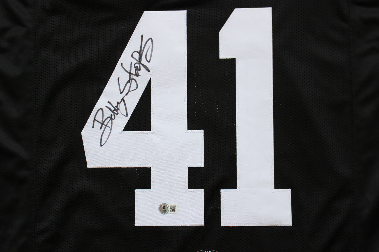 BOB BOBBY STOOPS IOWA HAWKEYES SIGNED FOOTBALL JERSEY OU Sooners BAS