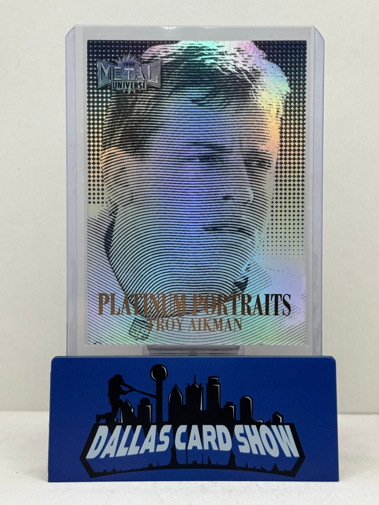 1997 Skybox Metal Universe #1 Troy Aikman Platinum Portraits Cowboys