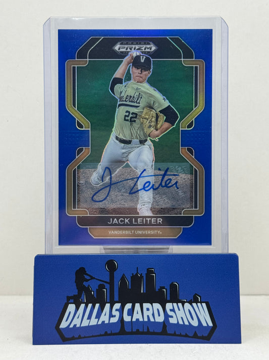 2022 Panini Prizm Draft Picks #PDP217 Jack Leiter Blue Autograph /99