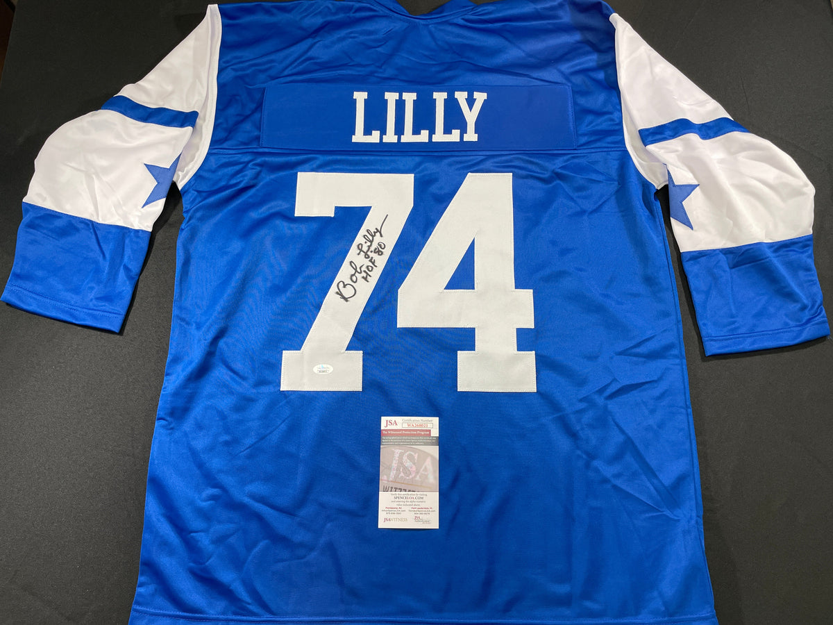 BOB LILLY DALLAS COWBOYS SIGNED Rookie Year JERSEY w/HOF80 TCU JSA
