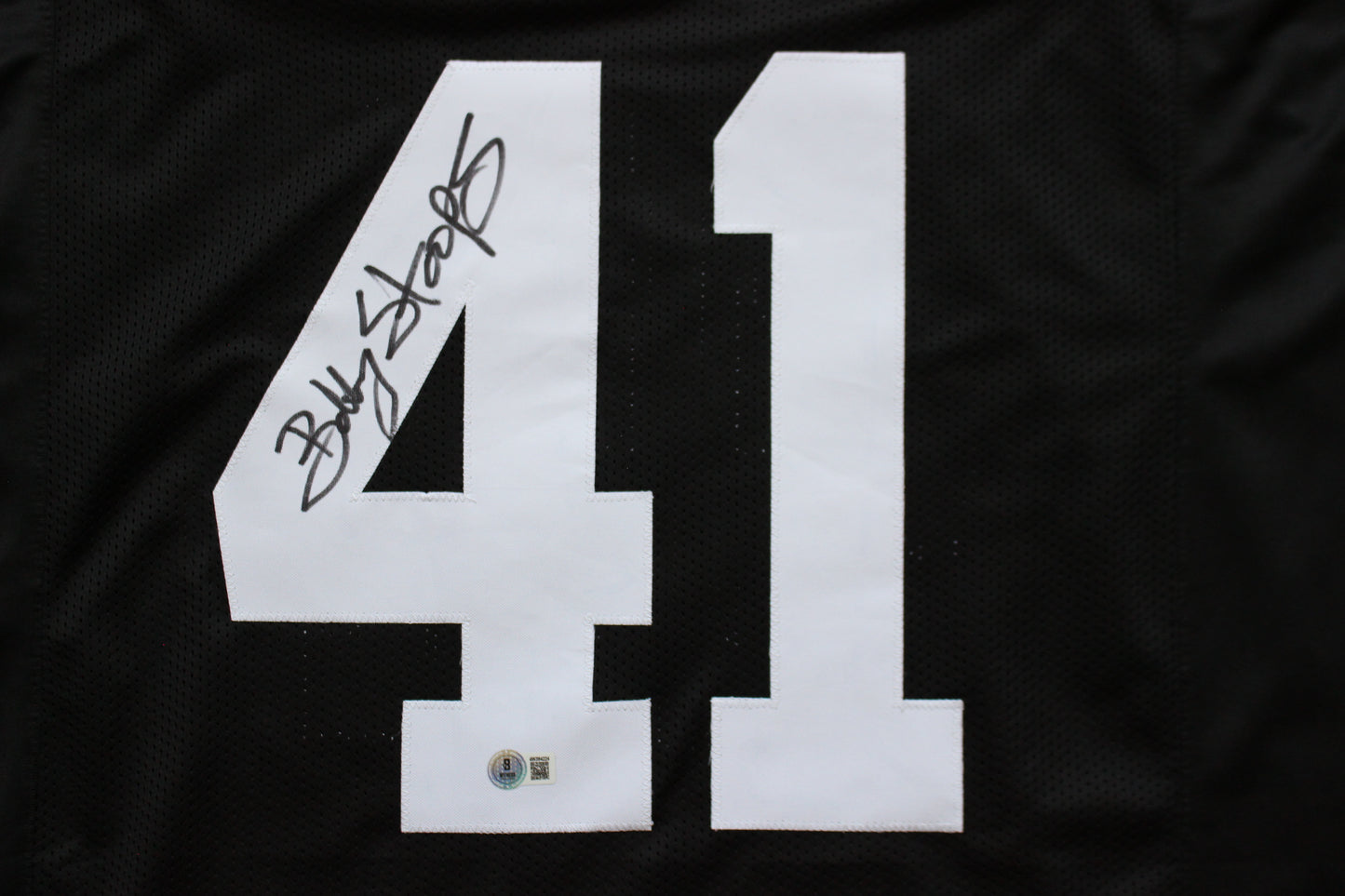 BOB BOBBY STOOPS IOWA HAWKEYES SIGNED FOOTBALL JERSEY OU Sooners BAS