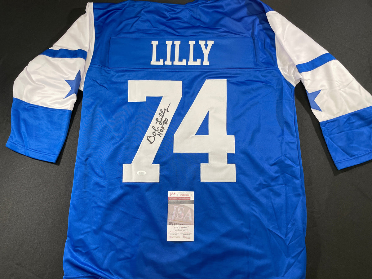 BOB LILLY DALLAS COWBOYS SIGNED Rookie Year JERSEY w/HOF80 TCU JSA