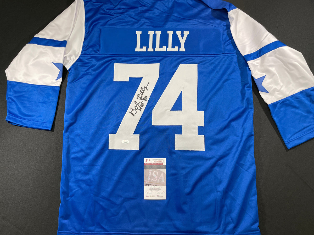 BOB LILLY DALLAS COWBOYS SIGNED Rookie Year JERSEY w/HOF80 TCU JSA