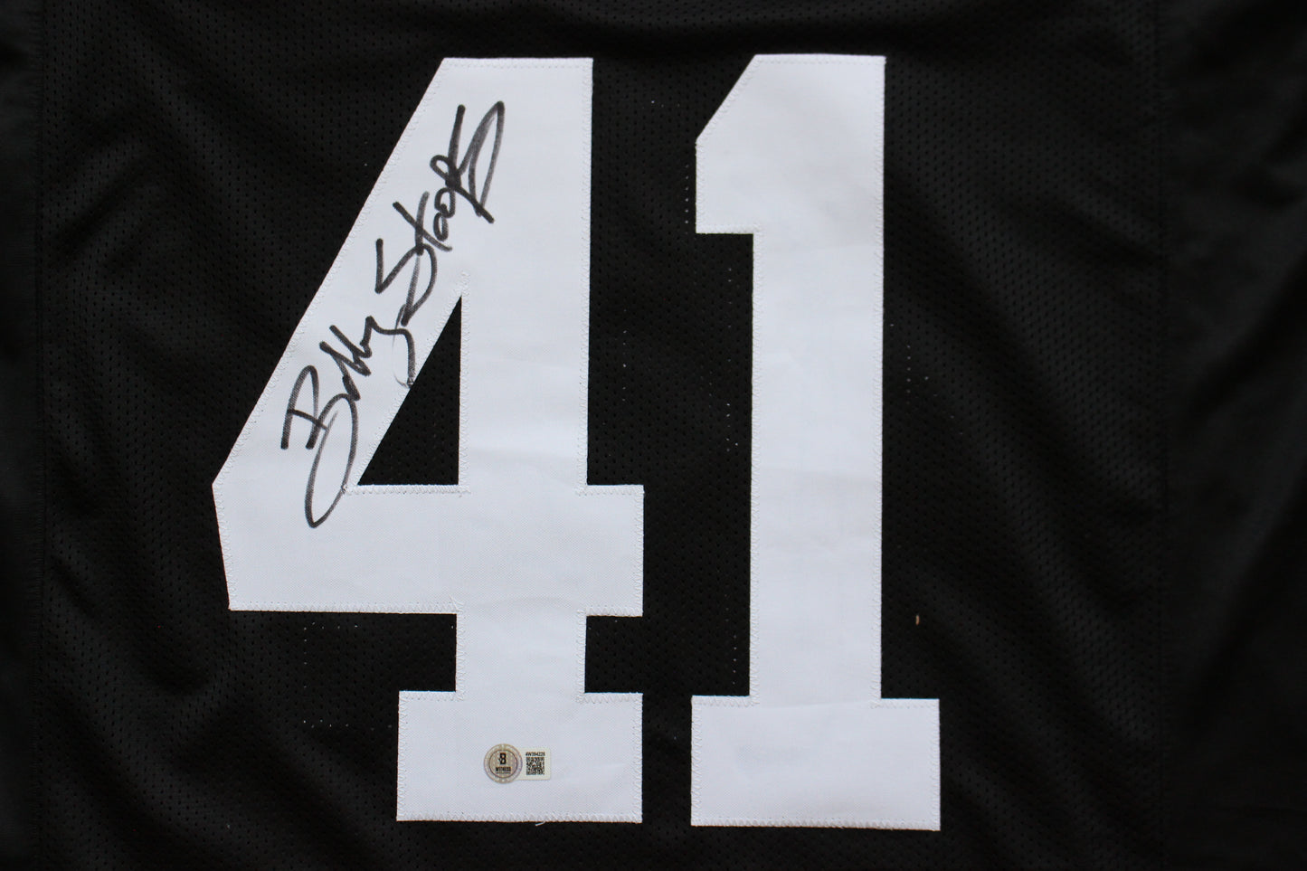 BOB BOBBY STOOPS IOWA HAWKEYES SIGNED FOOTBALL JERSEY OU Sooners BAS