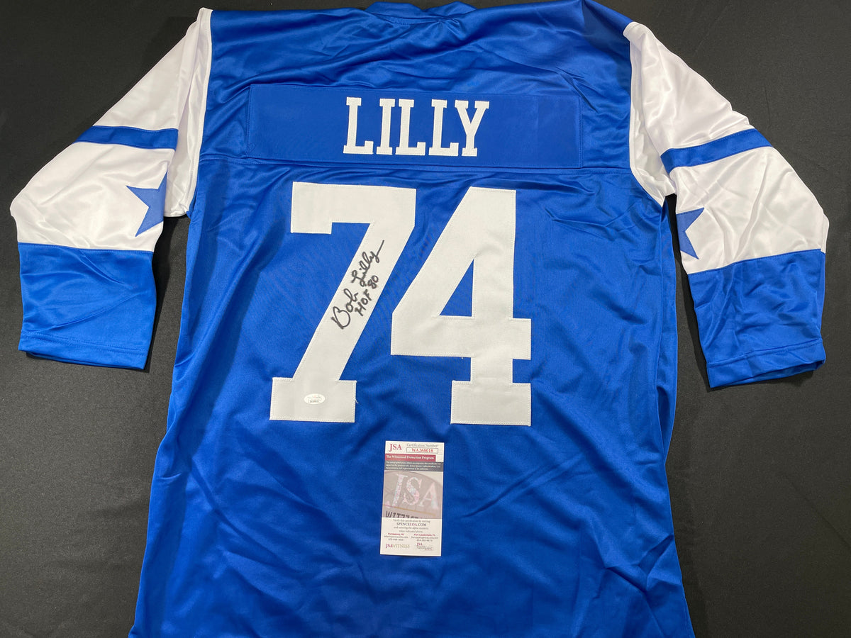 BOB LILLY DALLAS COWBOYS SIGNED Rookie Year JERSEY w/HOF80 TCU JSA
