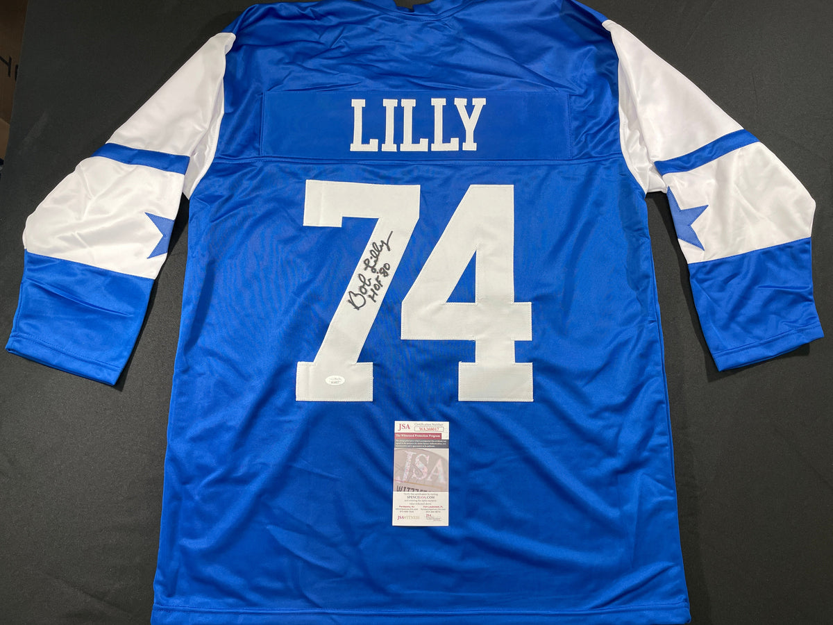 BOB LILLY DALLAS COWBOYS SIGNED Rookie Year JERSEY w/HOF80 TCU JSA