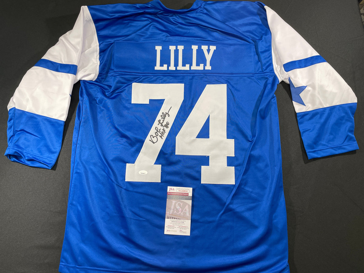 BOB LILLY DALLAS COWBOYS SIGNED Rookie Year JERSEY w/HOF80 TCU JSA