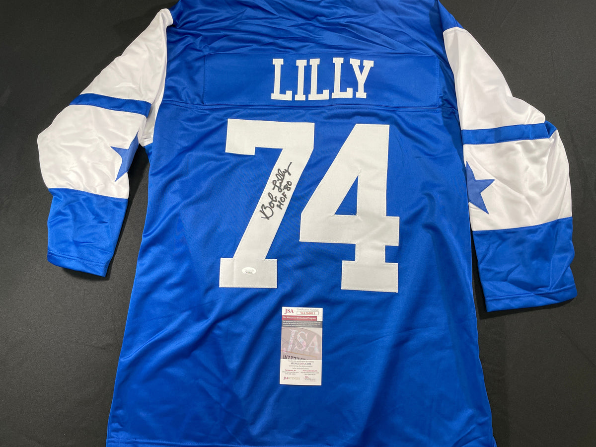 BOB LILLY DALLAS COWBOYS SIGNED Rookie Year JERSEY w/HOF80 TCU JSA