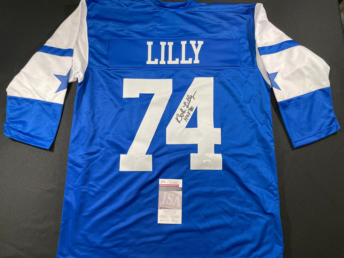 BOB LILLY DALLAS COWBOYS SIGNED Rookie Year JERSEY w/HOF80 TCU JSA