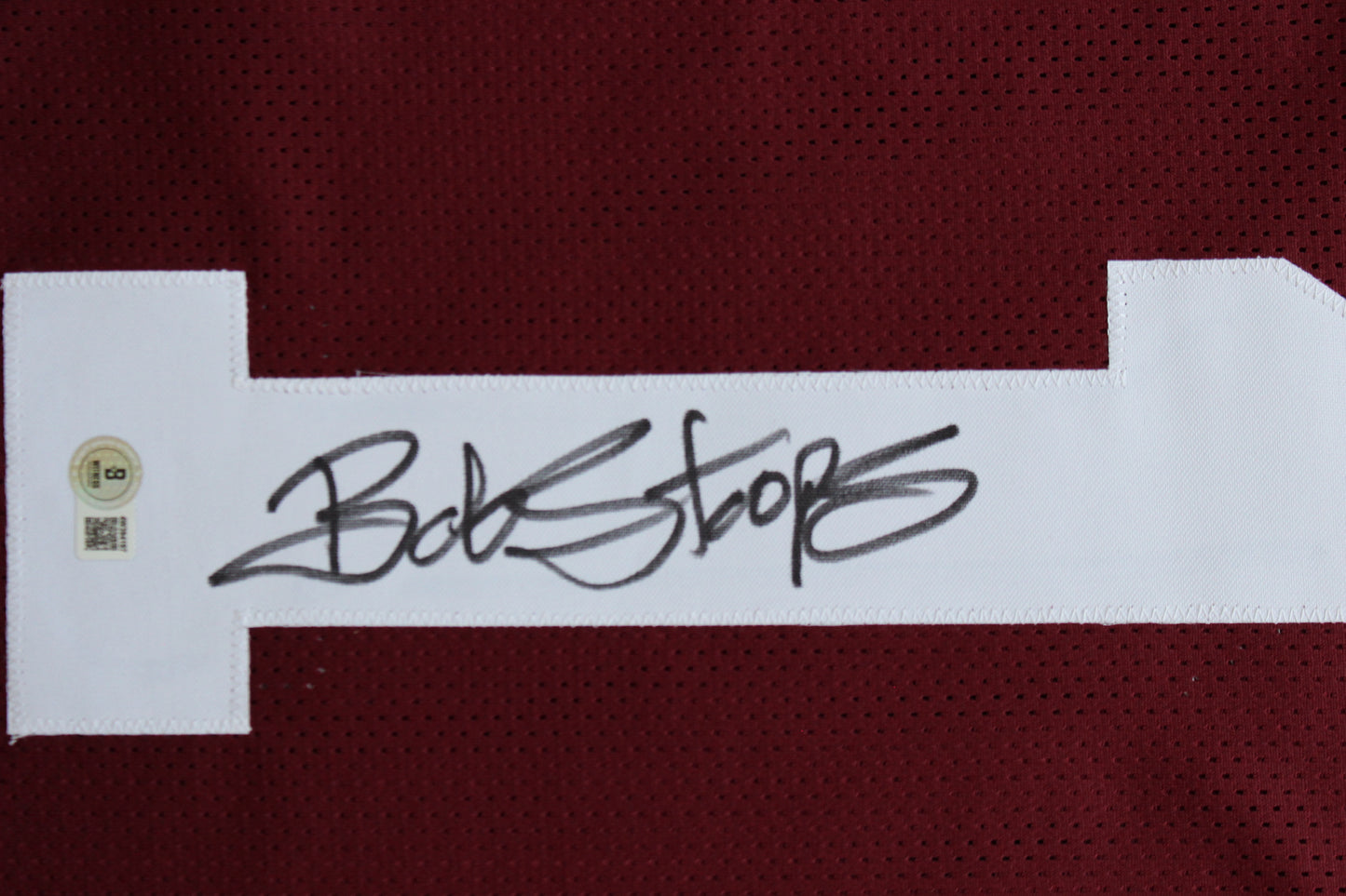 BOB STOOPS OU SOONERS SIGNED STAT FOOTBALL JERSEY Oklahoma BAS COA