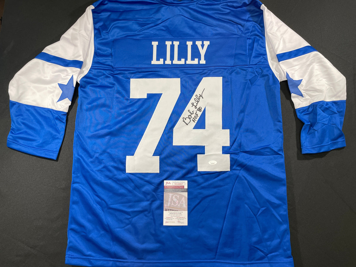 BOB LILLY DALLAS COWBOYS SIGNED Rookie Year JERSEY w/HOF80 TCU JSA