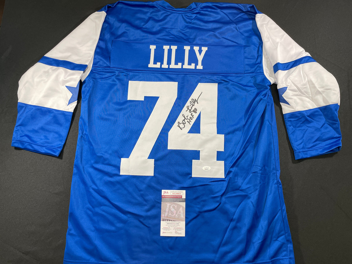 BOB LILLY DALLAS COWBOYS SIGNED Rookie Year JERSEY w/HOF80 TCU JSA
