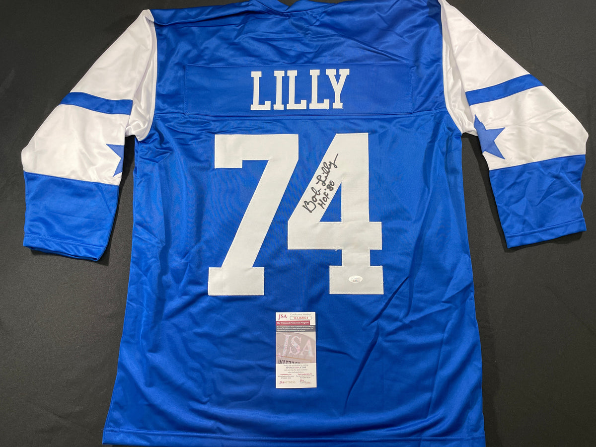 BOB LILLY DALLAS COWBOYS SIGNED Rookie Year JERSEY w/HOF80 TCU JSA
