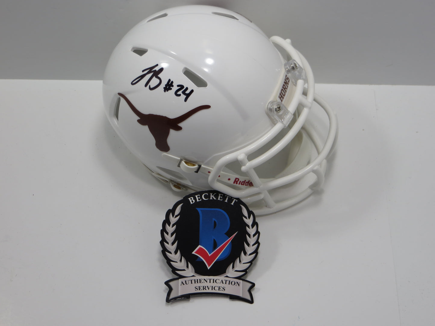 JONATHON BROOKS SIGNED TEXAS LONGHORNS Riddell MINI HELMET BAS COA