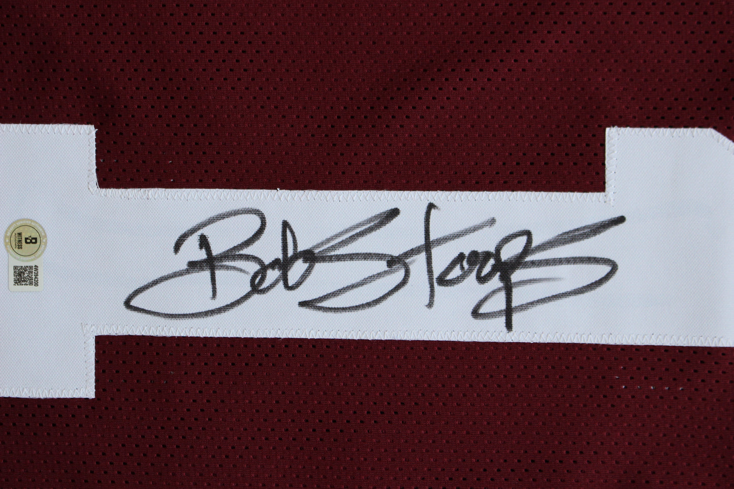 BOB STOOPS OU SOONERS SIGNED STAT FOOTBALL JERSEY Oklahoma BAS COA