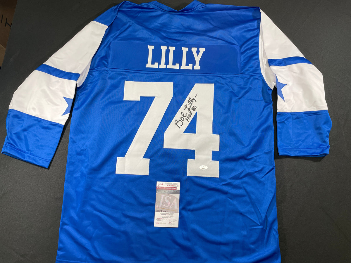 BOB LILLY DALLAS COWBOYS SIGNED Rookie Year JERSEY w/HOF80 TCU JSA