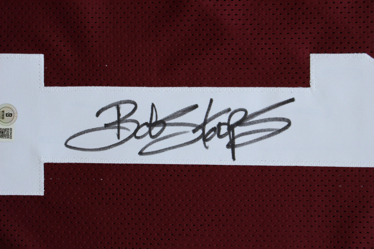 BOB STOOPS OU SOONERS SIGNED STAT FOOTBALL JERSEY Oklahoma BAS COA