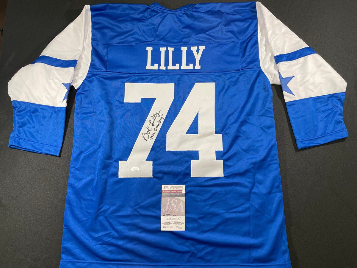 BOB LILLY DALLAS COWBOYS SIGNED Rookie Year JERSEY w/MrCowboy JSA
