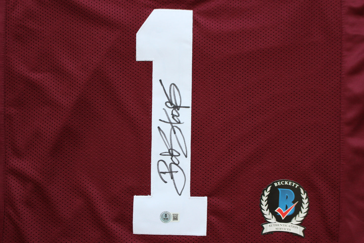 BOB STOOPS OU SOONERS SIGNED STAT FOOTBALL JERSEY Oklahoma BAS COA