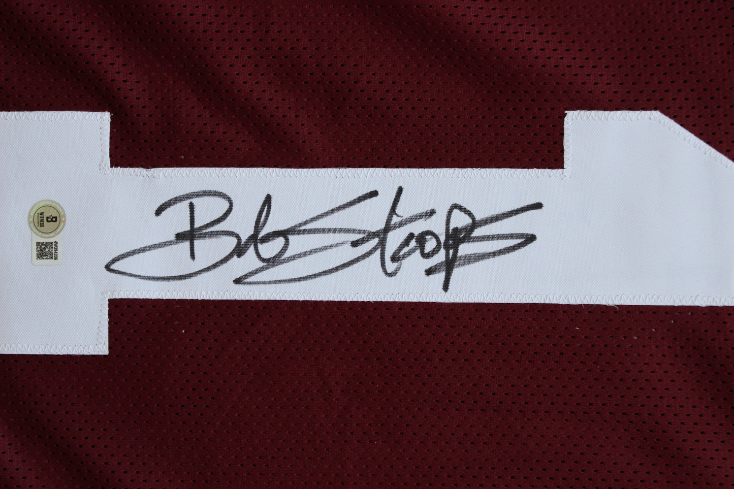 BOB STOOPS OU SOONERS SIGNED STAT FOOTBALL JERSEY Oklahoma BAS COA