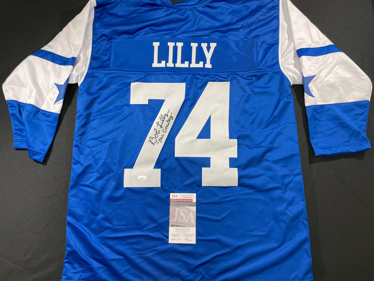 BOB LILLY DALLAS COWBOYS SIGNED Rookie Year JERSEY w/MrCowboy JSA