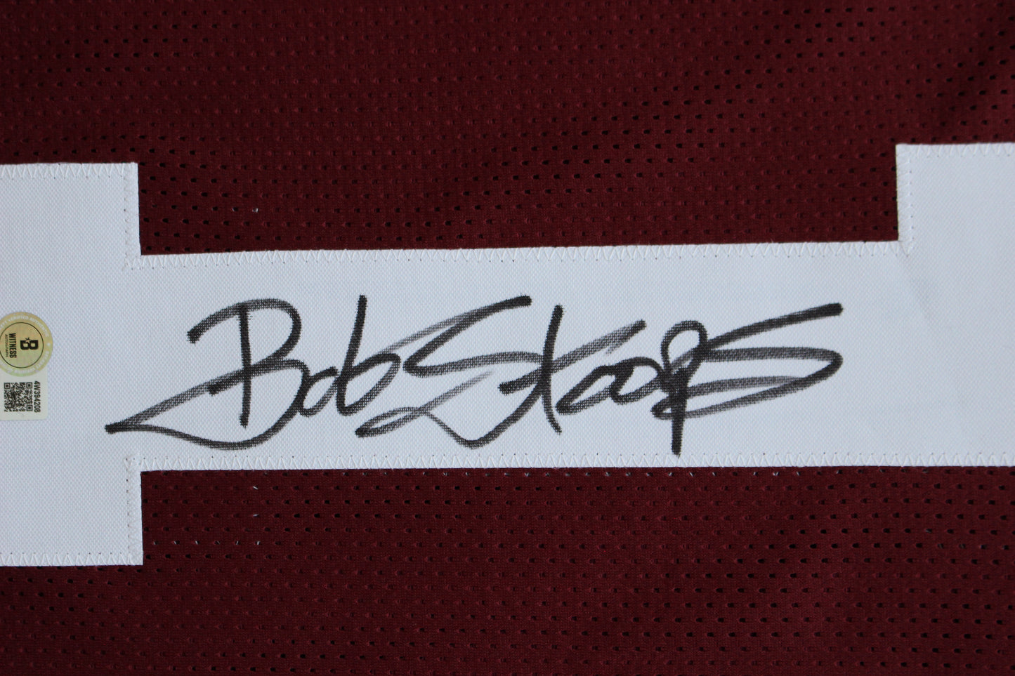 BOB STOOPS OU SOONERS SIGNED STAT FOOTBALL JERSEY Oklahoma BAS COA
