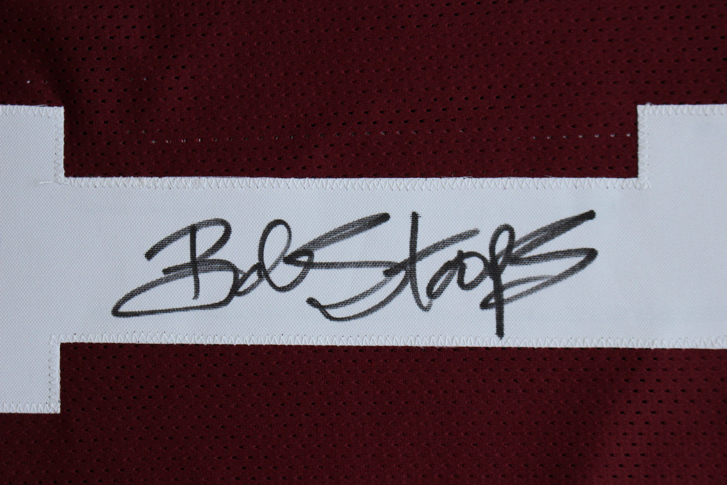 BOB STOOPS OU SOONERS SIGNED STAT FOOTBALL JERSEY Oklahoma BAS COA