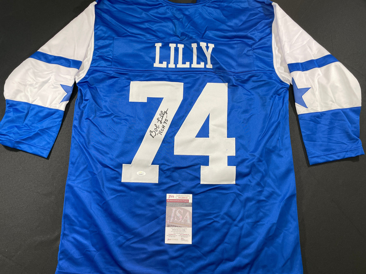 BOB LILLY DALLAS COWBOYS SIGNED Rookie Year JERSEY w/ROH TCU JSA