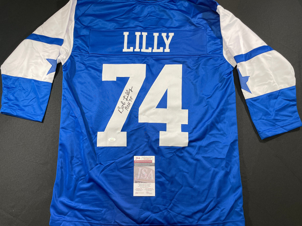 BOB LILLY DALLAS COWBOYS SIGNED Rookie Year JERSEY w/ROH TCU JSA
