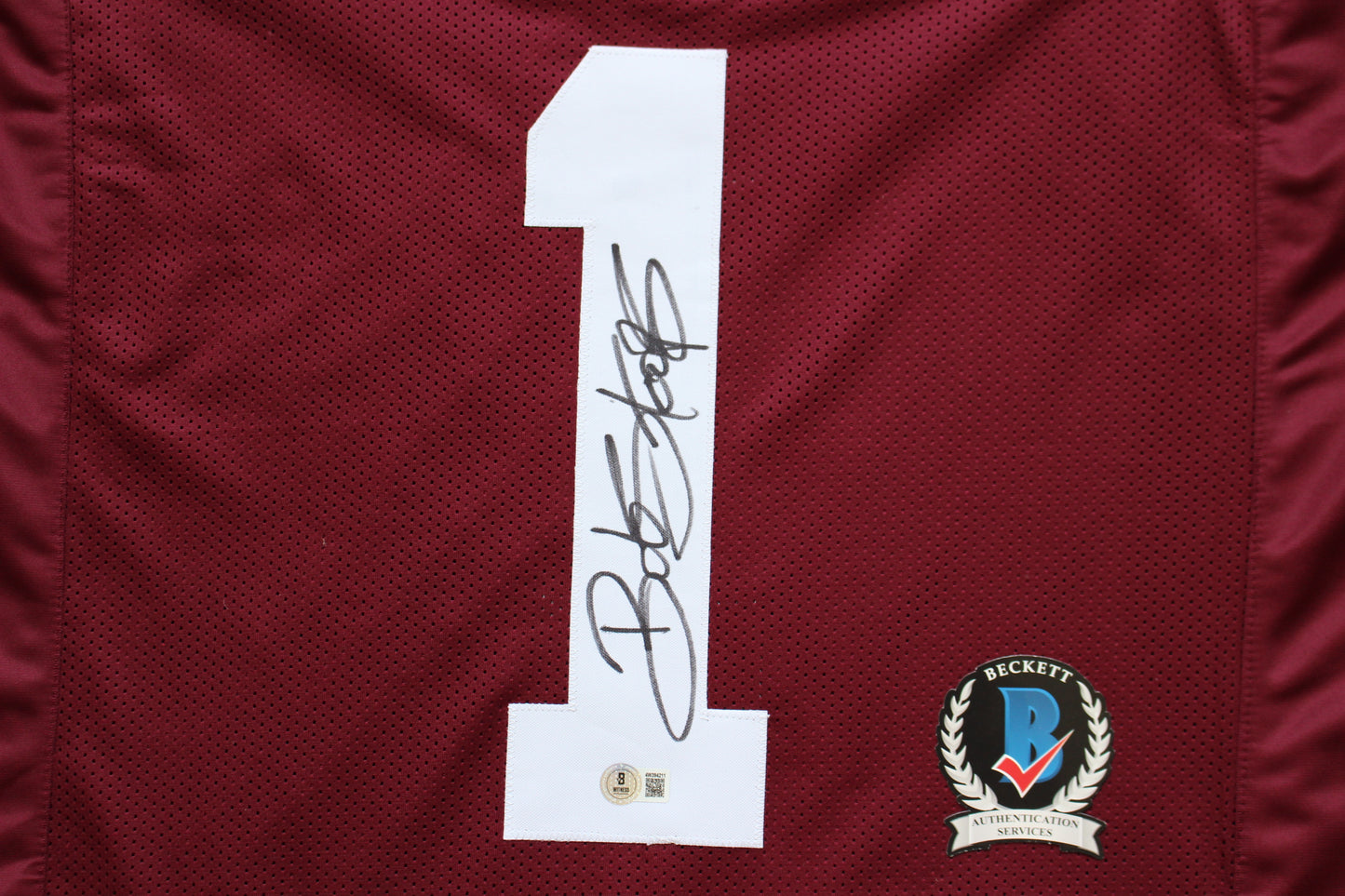 BOB STOOPS OU SOONERS SIGNED STAT FOOTBALL JERSEY Oklahoma BAS COA