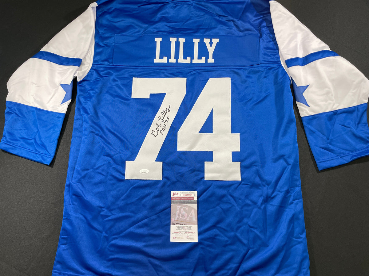 BOB LILLY DALLAS COWBOYS SIGNED Rookie Year JERSEY w/ROH TCU JSA