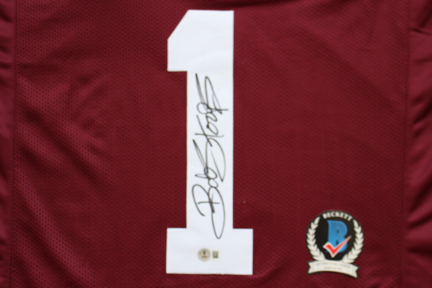 BOB STOOPS OU SOONERS SIGNED STAT FOOTBALL JERSEY Oklahoma BAS COA