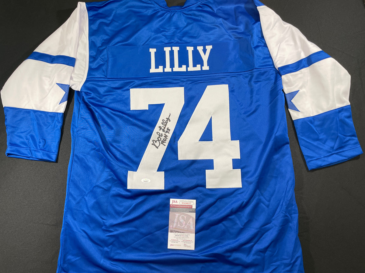 BOB LILLY DALLAS COWBOYS SIGNED Rookie Year JERSEY w/ROH TCU JSA