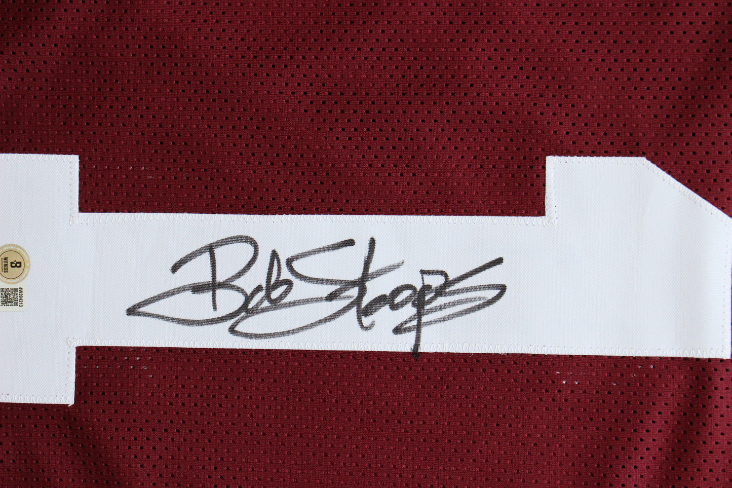 BOB STOOPS OKLAHOMA OU SOONERS SIGNED STATS JERSEY Iowa BAS COA