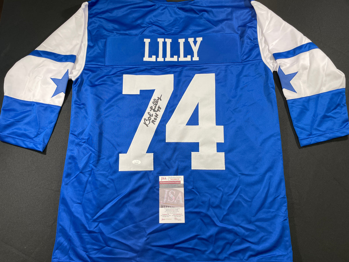 BOB LILLY DALLAS COWBOYS SIGNED Rookie Year JERSEY w/ROH TCU JSA
