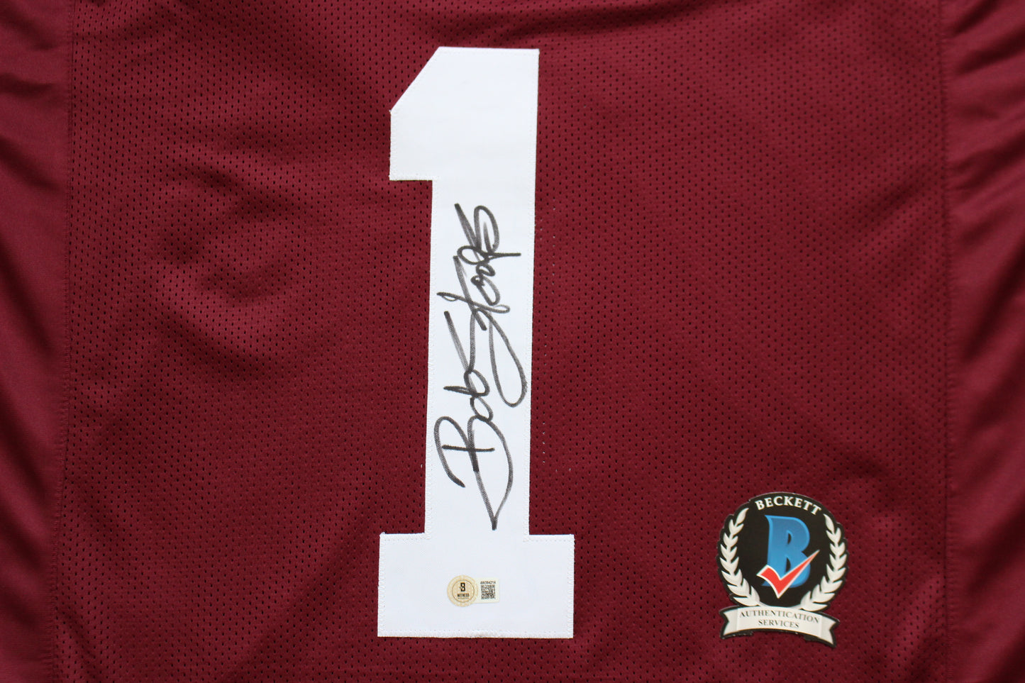 BOB STOOPS OKLAHOMA OU SOONERS SIGNED STATS JERSEY Iowa BAS COA