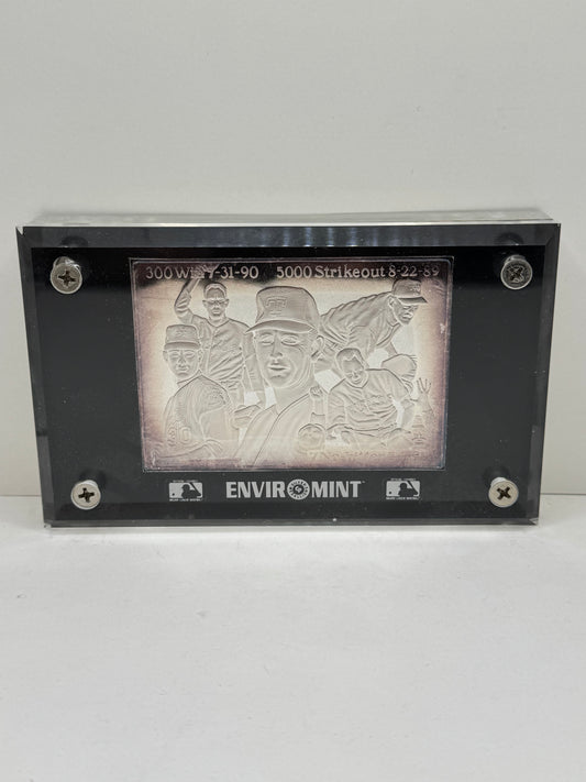 1992 Enviromint Nolan Ryan 3 Troy oz Silver Bar .999 pure Ltd Ed w/box and COA