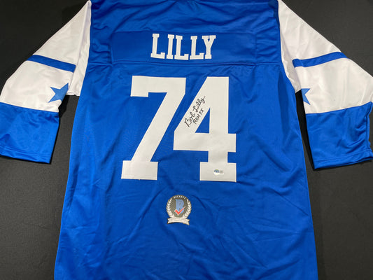 BOB LILLY DALLAS COWBOYS SIGNED Rookie Year JERSEY w/ROH 75 TCU BAS