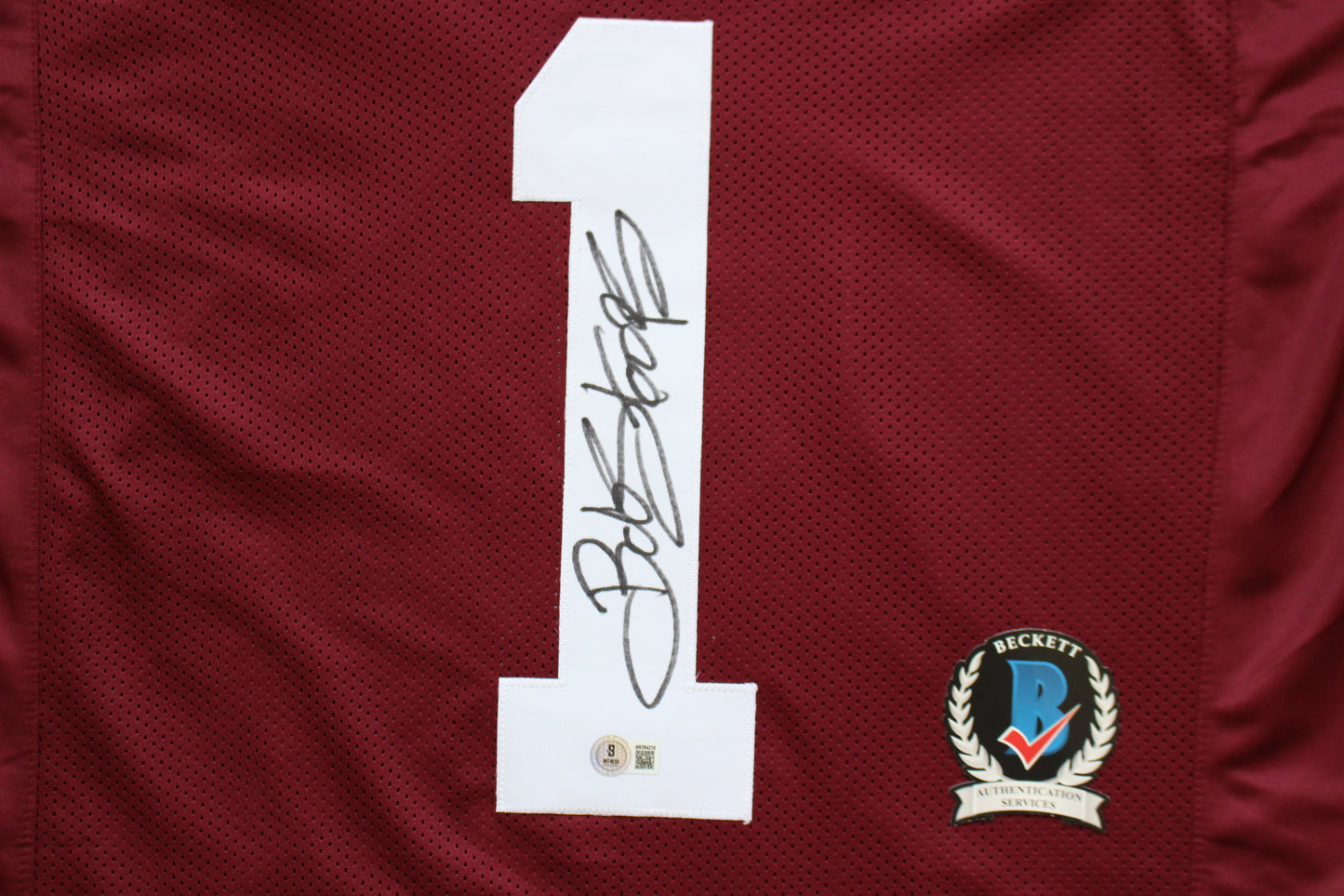 BOB STOOPS OKLAHOMA OU SOONERS SIGNED STATS JERSEY Iowa BAS COA