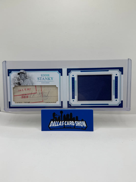 2017 NATIONAL TREASURES EDDIE STANKY AUTOGRAPH JERSEY BOOKLET /10