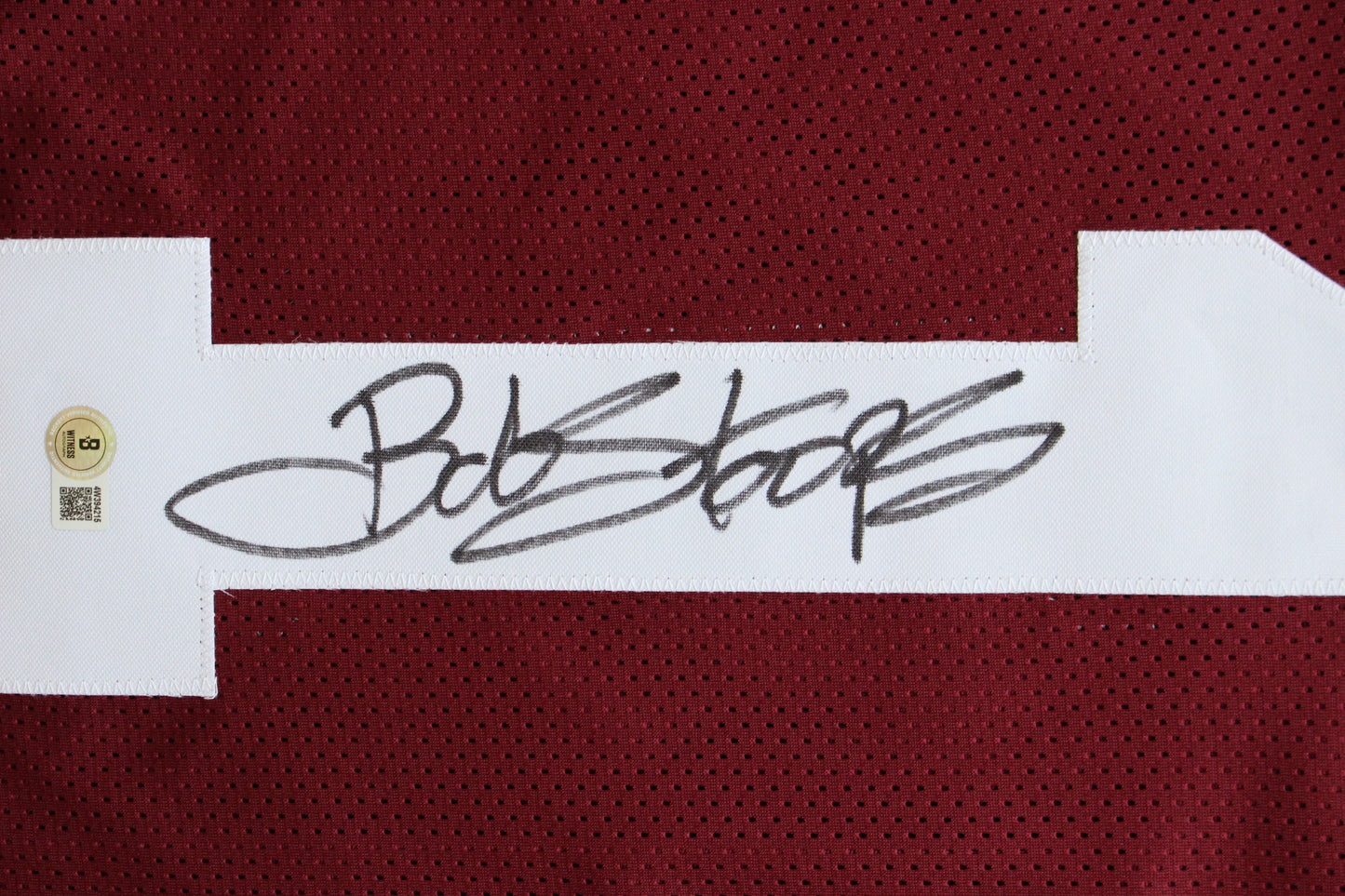BOB STOOPS OKLAHOMA OU SOONERS SIGNED STATS JERSEY Iowa BAS COA