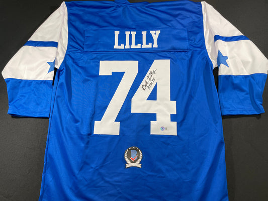 BOB LILLY DALLAS COWBOYS SIGNED Rookie Year JERSEY w/ROH 75 TCU BAS