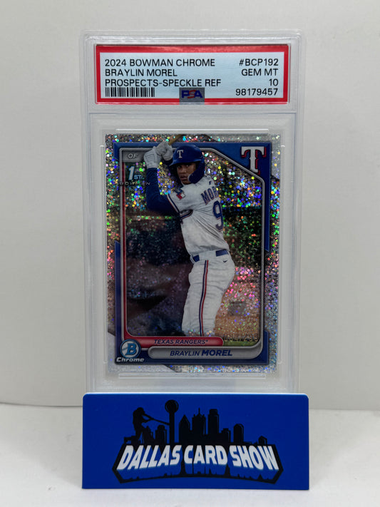2024 Bowman Chrome #BCP-192 Braylin Morel Speckle Refractor /299 PSA 10