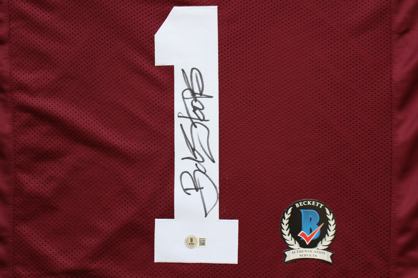 BOB STOOPS OKLAHOMA OU SOONERS SIGNED STATS JERSEY Iowa BAS COA